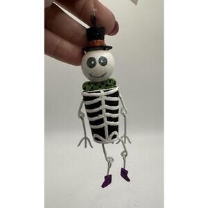 Pier 1 Imports Skeleton Halloween Ornament Glitter Day Of The Dead